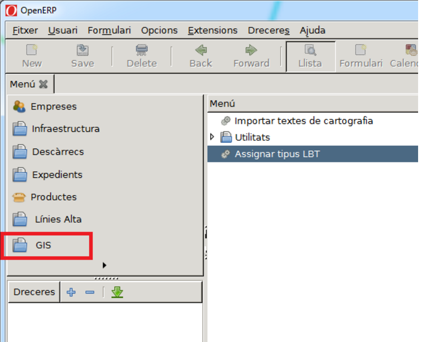 Execució de l'acció d'assignar tipus LBT des del ERP