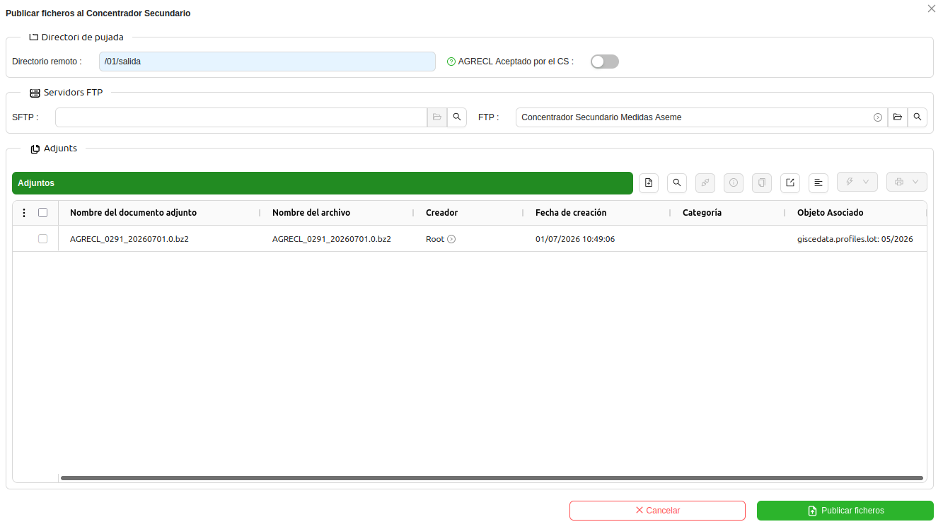 Publicar Ficheros en el CS