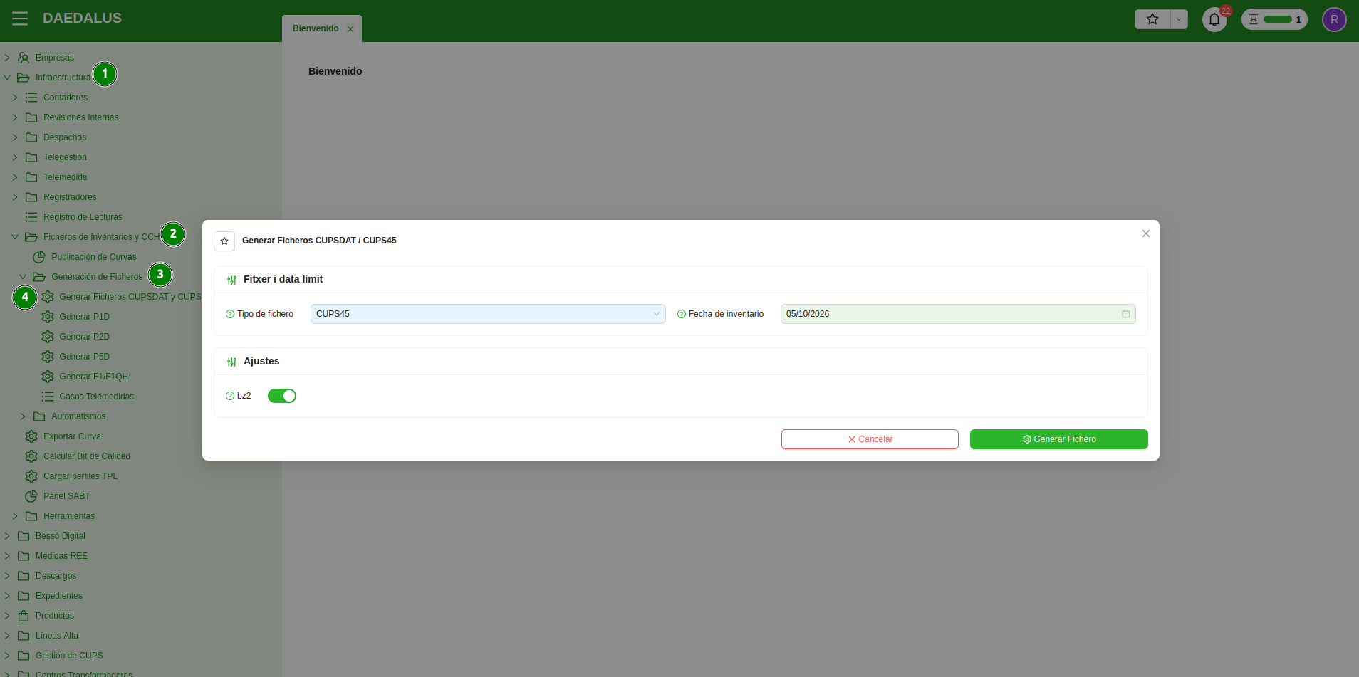 Generar fichero de inventario